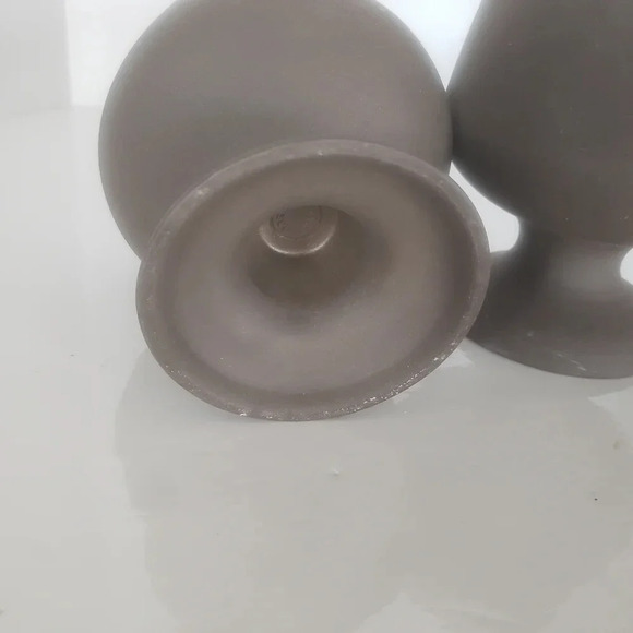 Vintage Green Earth Brown with Glazed brown/Green Rim Clay Wine Goblets. - Picture 2 of 8